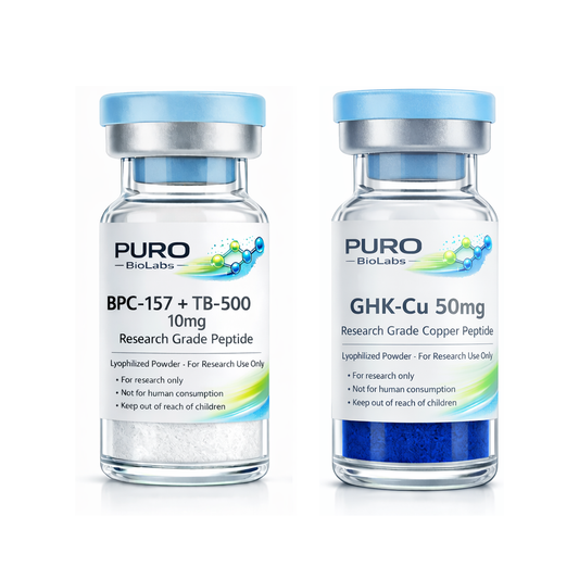 Recovery Stack - BPC-157 + TB-500 and GHK-Cu vials